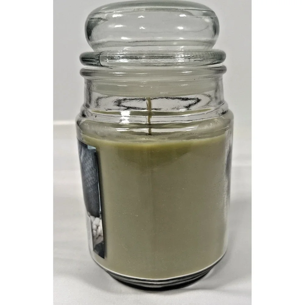 Star Candle Co Cozy Corner Scented Candle 18 oz Sage Green Glass Jar Single Wick